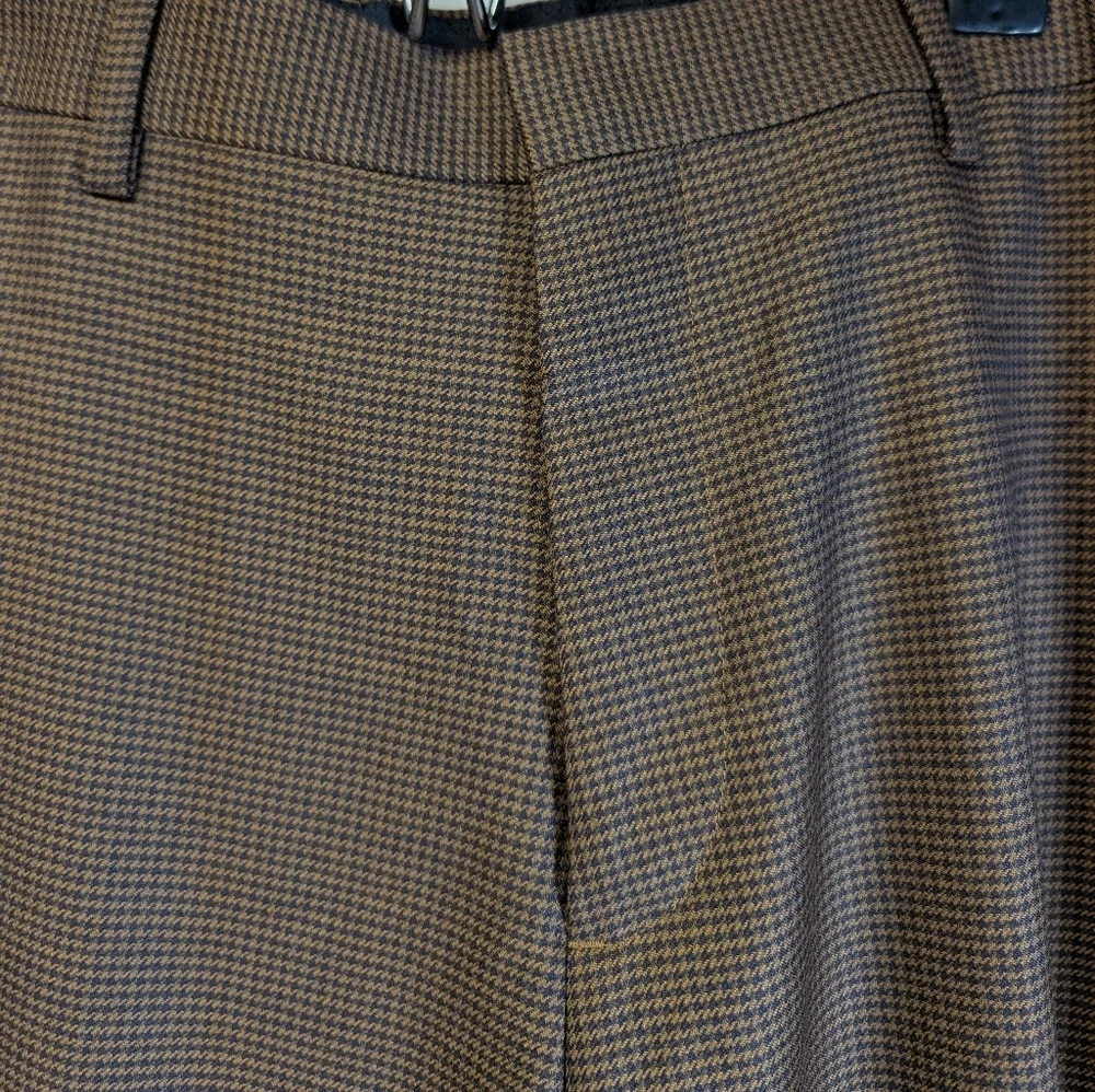 J.Crew Ludlow Slim Suit Pants Brown Houndstooth 35x32 NWT